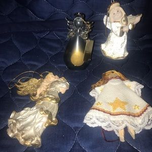 Set of 4 Vintage Angels - Christmas Ornaments